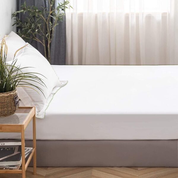 Premium Hotel Quality 800 Thread Count 100% Organic Cotton 1 Fitted Sheet Only, Soft Wrinkle Free Sheet Extra Deep Pockets Fits 12" to 16 Inch Mattress - Long - Staple (King, White) - Image 5