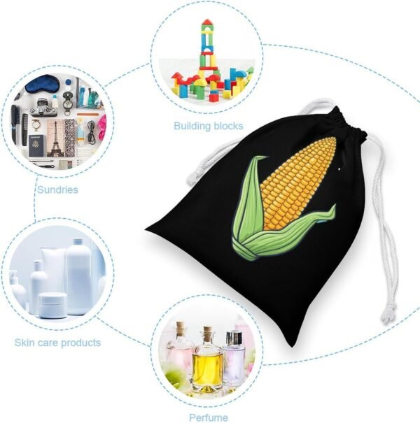 Food Corn Drawstring Storage Bag Canvas Stuff Sack Christmas Gift Pouch Laundry Bags Reusable Cloth Shoe Bags 20 * 25cm - Image 3