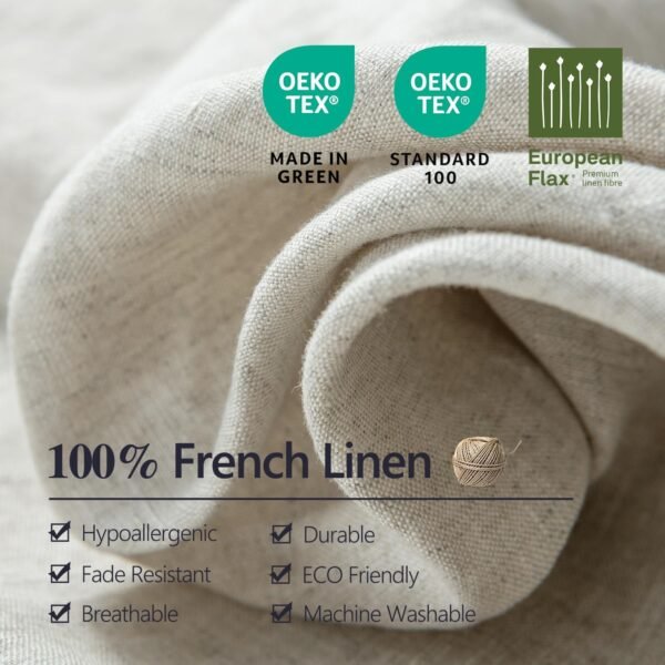 S VICTORY SYMBOL 100% Organic Linen Pillow Cases 20x40inch Set of 2,French Flax Soft Basic StylePillowcase Natural Linen Colour,King Size - Image 6
