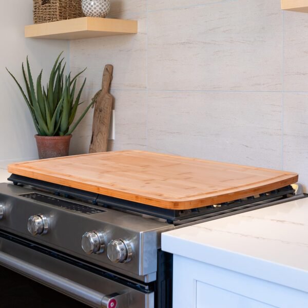 24 x 18 Inch XXL Extra Large Bamboo Cutting Boards - BEZIA Carving Board for Meat, Turkey, Vegetables, BBQ, Cheese - LARGEST Chopping Butcher Block with Juice Groove - Image 4