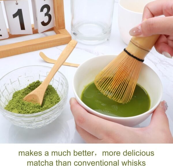 Matcha Whisk Set,Matcha Whisk,Matcha Set,Bamboo Whisk,Matcha Kit,Chasen Matcha Stirrer,Made from 100% Natural Bamboo,Durable and perfect for making matcha tea - Image 8