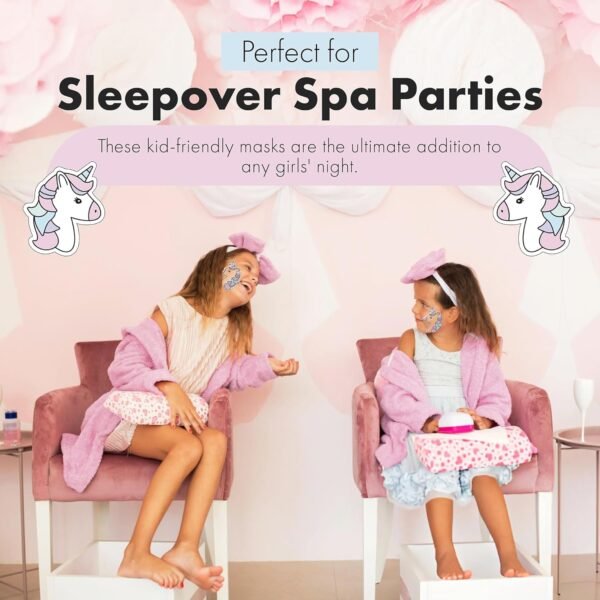 Unicorn Kids Face Masks Skincare Set(20pcs), Organic, Vegan & Kid Safe Skin Care Ages 4+, Cute Animal Sheet Masks for Girls, Spa Day, Sleepover, Slumber Party Favors, Stuffs and Gifts for Little Girls - Image 5