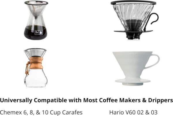Barista Warrior Compatible with Hario V60 Pour Over Coffee Filters - Reusable Stainless Steel - Best Coffee Maker and Bar Accessories (Gold Titanium Coated) - Image 7