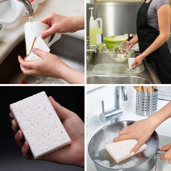 Natural Sponges Kitchen 9Pack,Eco Friendly Non-Scratch Scrub Sponge,Biodegradable Sisal Scrubber with Compostable Dish Sponges for Kitchen Cleaning… - Image 7