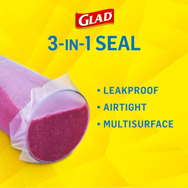 Glad Press'N Seal Plastic Food Wrap, 100 Square Foot Roll, Pack of 3, (Package May Vary) - Image 2