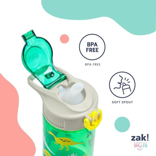 Zak Designs Marvel Spider-Man Sage Kids Water Bottle For School or Travel, 14oz Stainless Steel Water Bottle With Straw, Handle, and Leak-Proof, Pop-Up Spout Cover (Spidey and His Amazing Friends) - Image 4
