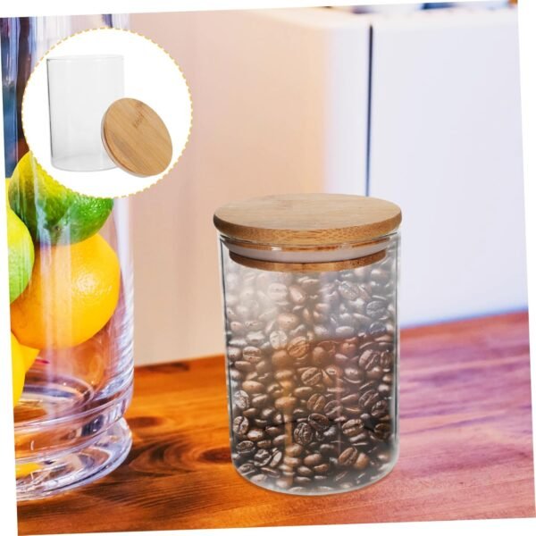 3pcs Airtight Reusable Coffee Beans Espresso Coffee Jar Food Storage Containers Jam Jars Machine Pouches Garbage Can Caramel Café En Grain Hatch Coffee Clean Storage Basket Wooden - Image 8