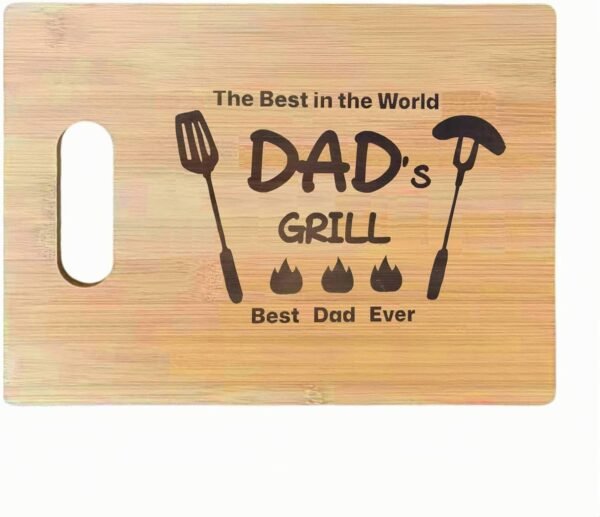 Christmas Gifts for Dad, Dad Gifts, Birthday Gifts for Dad, Bamboo Cutting Board Gift for Father, Dad Gifts from Daughter Son for Christmas - Father's Day - Birthday, 11.8’’L x 8.7’’W x 0.4’’Th