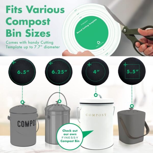 FINESSY Compost Bin Kitchen Compost Bin Countertop Compost Bin for Kitchen, 1 Gallon Compost Bucket for Kitchen Indoor Compost Bin Counter Compost Bin with Lid Food Composter Kitchen Counter Tabl - Image 4