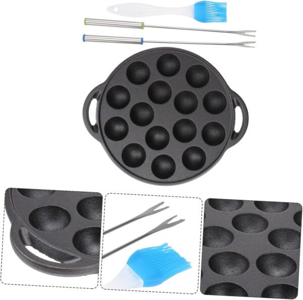 1 Set Snail Wok Kitchen Cookware Baking Trays for Oven Griddle Pan Kitchen Frying Pan Escargot Baking Dish Mushroom Pan Escargot Plate 12 Holes Kitchen Pan Black Iron - Image 8