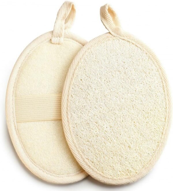Natural Loofah Sponge Exfoliating Body Scrubber, Made with Eco-Friendly and Biodegradable Shower Luffa Sponge, Loofah for Women and Men, for Face and Body That Gets You Clean (2 Pack)