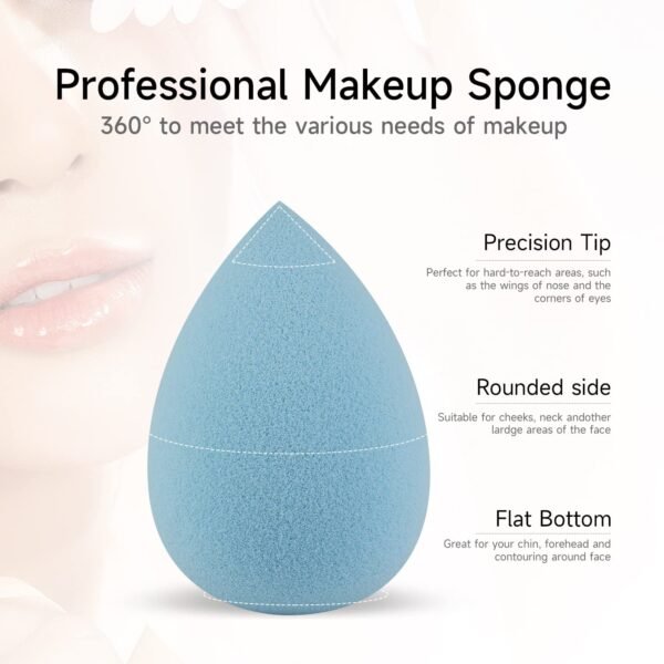 Biodegradable Material Beauty Spongs for Liquid and Cream Foundation Wet and Dry Beauty Blender Spongs Set of 2 - Image 2
