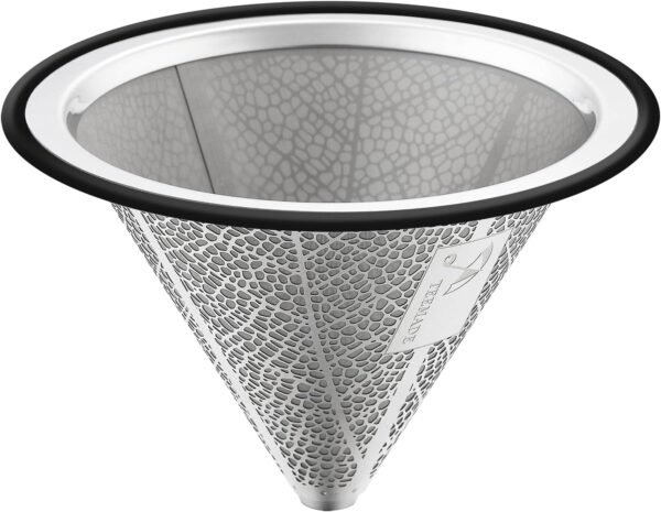 Pour Over Coffee Filter,Reusable 304 Stainless Steel Coffee Dripper,Wide Metal Base Perfect for Chemex Hario V60 Bodum & Other Coffee Makers Paperless Coffee Filter for Sustainable Brewing By TEEMADE - Image 8