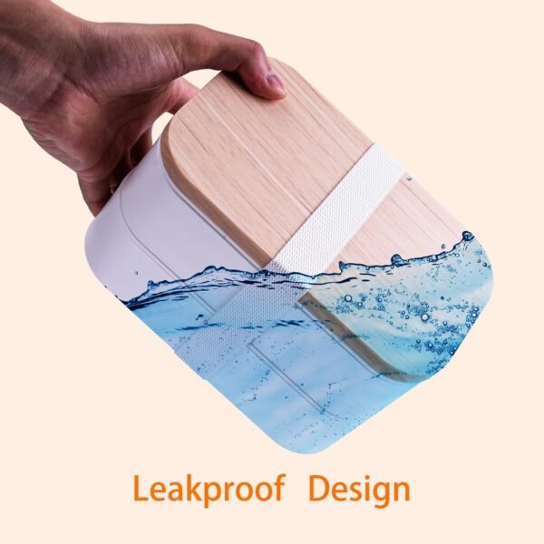 Bento Box Adult Lunch Box with lunch bag, Japanese Lunch Box Containers for Adult, Bento lunch Box with Leakproof 54OZ White - Image 3