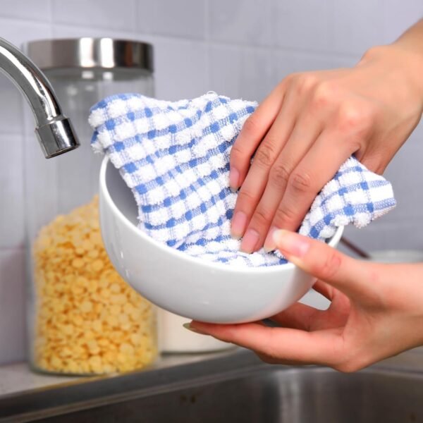 Oeleky Dish Cloths for Kitchen Washing Dishes, Super Absorbent Dish Rags, Cotton Kitchen Dish Towels Pack of 8, 12x12 Inches - Image 2