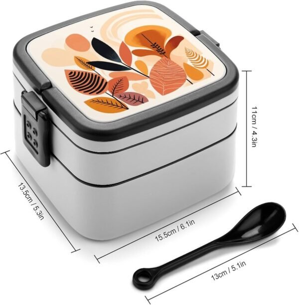 Natural Shape Bento Box Adult Lunch Box All-in-One Stackable Bento Lunch Box with Compartments Double Layer Lunch Boxes Leak-Proof Lunchbox Lunch Containers for Work Picnics Travel - Image 2