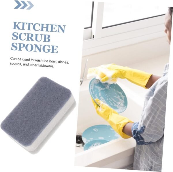 10pcs Three-Layer Scouring Sponge Car Sponge Cleaning for Household Use Natural Sponges Dishwashing Sponge Pad Bathroom Sponge Brush Kitchen Scrubbers Wipes Grey - Image 4