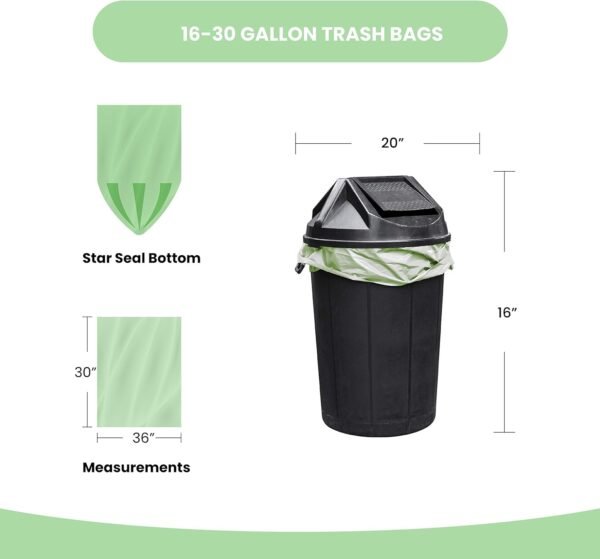 Reli. Biodegradable 16-25 Gallon Trash Bags | 500 Count Bulk | ASTM D6954 | Green | Eco-Friendly | Oxobiodegradable Under Certain Conditions (See Product Description) - Image 3