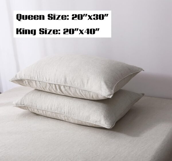 S VICTORY SYMBOL 100% Organic Linen Pillow Cases 20x40inch Set of 2,French Flax Soft Basic StylePillowcase Natural Linen Colour,King Size - Image 7