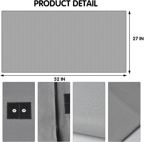 Grounding Sheets 27 * 52 inch, Conductive Grounding Sheets with Grounding Cord, Grounding Sheets for Earth with Silver Fiber & Organic Cotton, Gray - Image 2