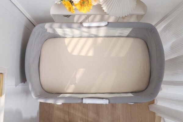 Organic Bassinet Sheets 2 Pack 100% Cotton Jersey Fitted Sheets for Baby Boys and Girls, Compatiable with Mika Mikcy & Baby Delight & Bedside Sleeper, Pale Yellow and Brown - Image 6