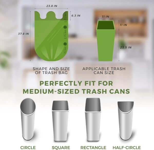 ANECO 100% Compostable Food Waste Bags 13 Gallon, 50 Count, Extra Thick Kitchen Compost Bags With Handles, Large Compostable Bags for Tall Kitchen Bin - Image 5