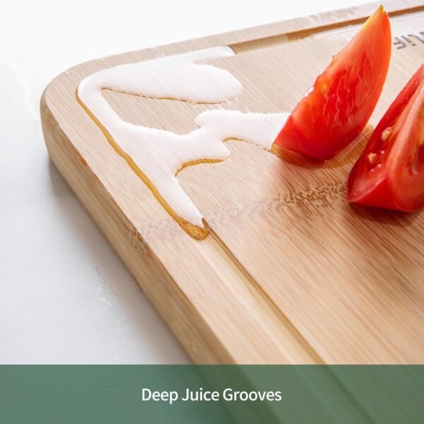 Totally Unfold Bamboo Cutting Boards for Kitchen Gift Non Toxic Solid Unfold Nature Working Surface No Glue Non Toxic No Paint Thick One piece Chopping Charcuterie Cheese board Wooden meat - Image 3