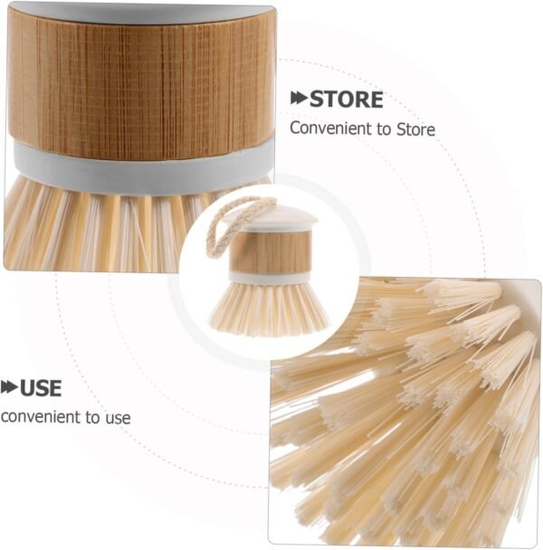 Dish Scrub Brush For Kitchen Sink Natural Washing Dish Brush Scrubber For Household Cleaning Cast Iron Brush Pots Pans And Vegetable White - Image 9