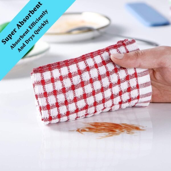 Kitchen Towels and Dishcloths Set, 16 x 25 12 12, Set of Bulk Cotton Dish for Washing Dishes Rags Everyday Cooking Baking - Image 4