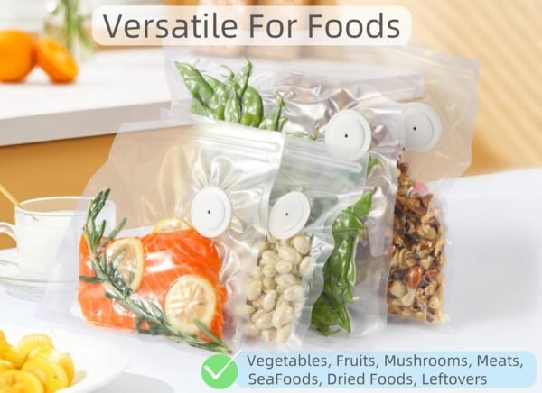 30 Upgraded Reusable Vacuum Sealer Bags(20p 8"X8", 10p 10"X11") + 2 Clips, 1 Year Airtight, For Food Preservation and Storage, Sous Vide Cooking, BPA Free, Reinforced, 7.5mil Thick (No Pumper) - Image 2