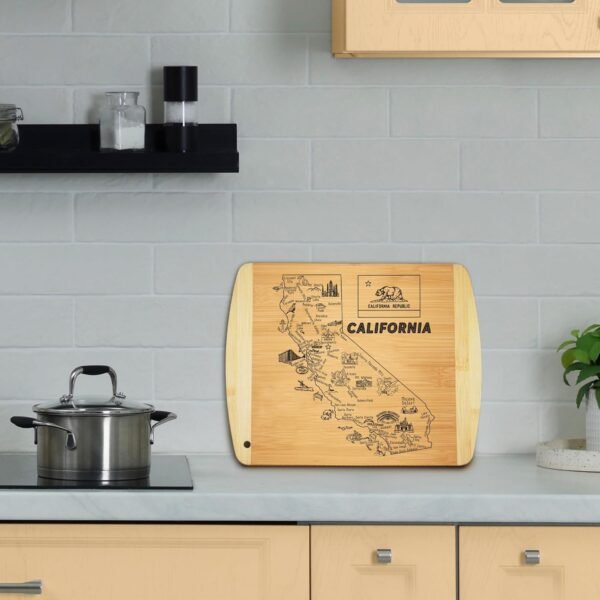 California State Gift Cutting Board, 11" x 8.5" - Decoration & Small Charcuterie Serving Board for Snacks - Perfect Home & Kitchen Gift Featuring California State Map - Bamboo Wood Serving Board - Image 4