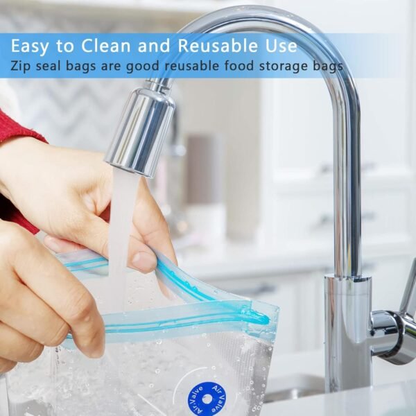 MOMODA Sous Vide Cooking Bags - Set of 40 | BPA-Free Reusable Vacuum Seal Bags with Air Valve for Joule and Anova Cookers | Freezer Safe Vacuum Food Storage Bags with Upgraded Hand Pump Included - Image 5