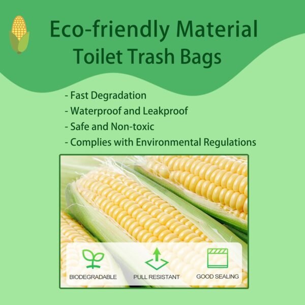 Biodegradable Camping Toilet Waste Bags & Trash Bags, 8 Gallon Compostable Porta Potty Liners for Outdoor, Hiking, and Travel, Leak-Proof and Odorless Design for 5 Gallon Buckets - Image 6