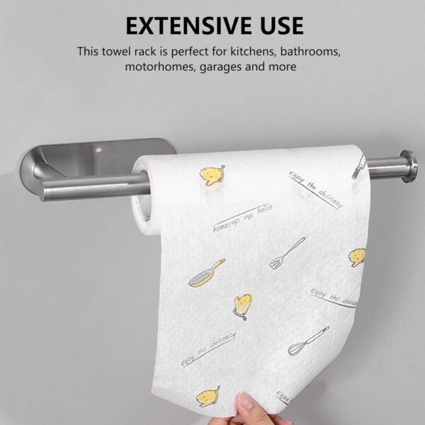 Paper Towel Holders for Kitchen, Adhesive Paper Towel Roll Rack for Bathroom Towel, Matte Black Paper Towel Holder 304 Stainless Steel, Under Cabinet Paper Towel Holder - Image 5