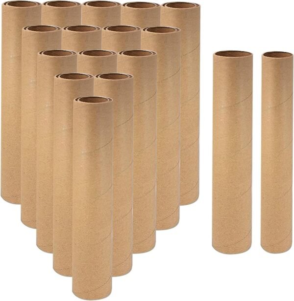 30 PCS Paper Cardboard Tube, 1.57'' and 1.18'' in Diameter Kraft Thick Paper Towel Rolls for Crafts, Empty Paper Towel Rolls for Classroom DIY Crafts Project Supplies
