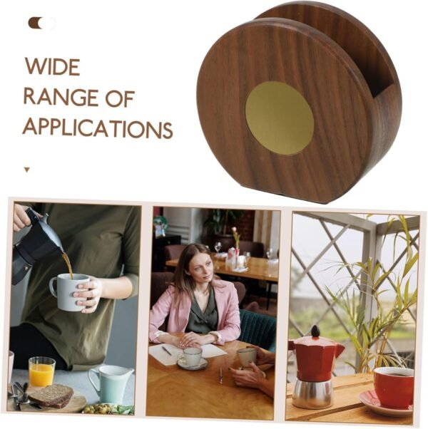 Coffee Filters Paper Container Coffee Filters Holder Machine Filter Paper Rack Wood Titanium Plate - Image 5