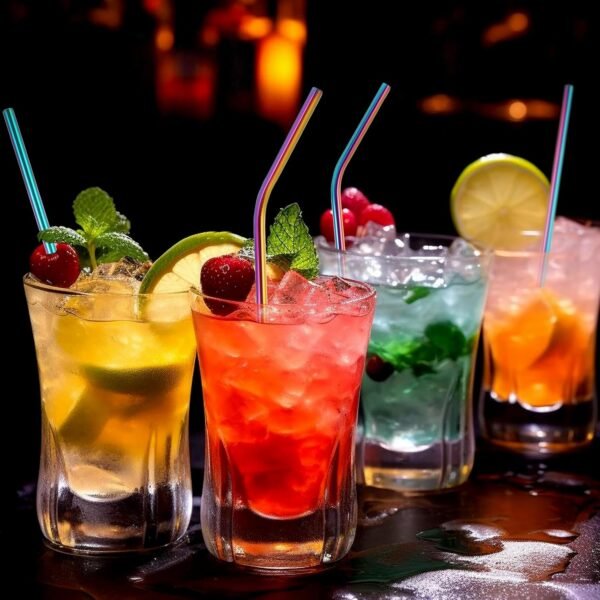 10 PCS Reusable Straws Metal Rainbow Color Metal Drinking Straws Straight & Curved Metallic Reusable Stainless Steel Straws Combinations for Tumblers with 2 PCS Cleaning Brushes for Cocktails Iced Tea - Image 7