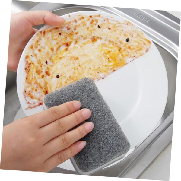 SECFOU 30 Pcs Three-Layer Scouring Sponge Dish Cleaning Sponges for Washing up Pan Scrubber Sponge Scrub Pad for Dishes Bowl Scrubber Home Cleaning Product Natural Sponge Grey - Image 2