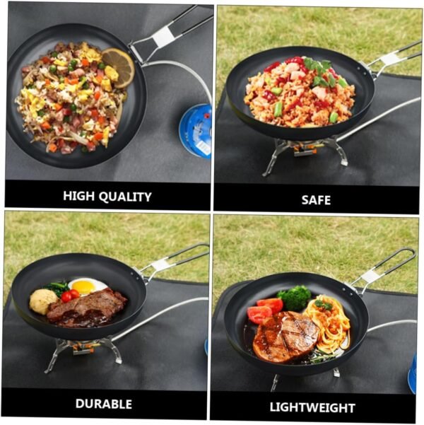 1pc Camping Pan Ramekins Frypan Frying Pan Lid Portable Camping Grill Cookware Boil Nonstick Frying Pan Skillet Grill Pan Cooking Fry Pan Induction Hob Pan Outdoor Iron - Image 6