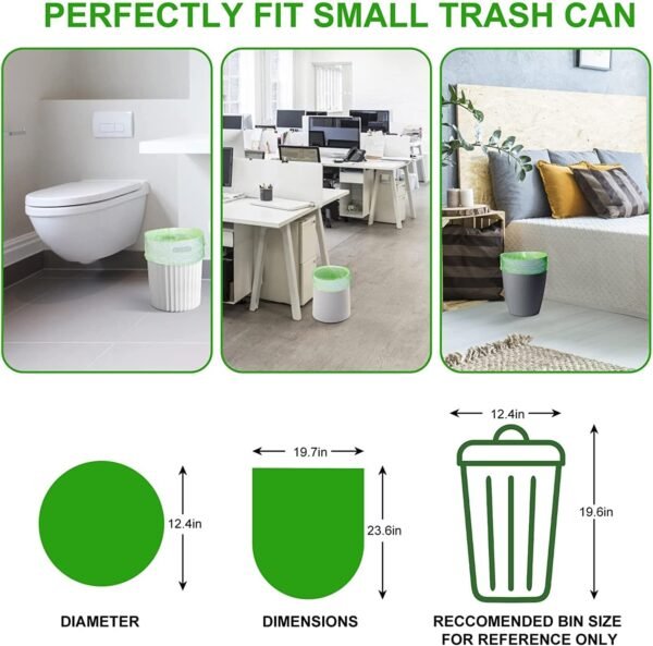 5.2 Gallon Biodegradable Trash Bags (THICKENED) | Eco Friendly, Unscented, 20L Strong Multipurpose Waste Bags for Bathroom Bedroom Office Kitchen, 160 Count | Compostable Garbage Bag by EnvoWise - Image 3