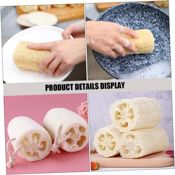 4pcs Loofah Cleaning Brush Body Shower Loofah Shower Loofah Sponge Loofah Body Scrubber Cleaning Sponge Bath Loofah Sponge Body Scrubber Exfoliator Dish Washing Sponge Sponges - Image 8