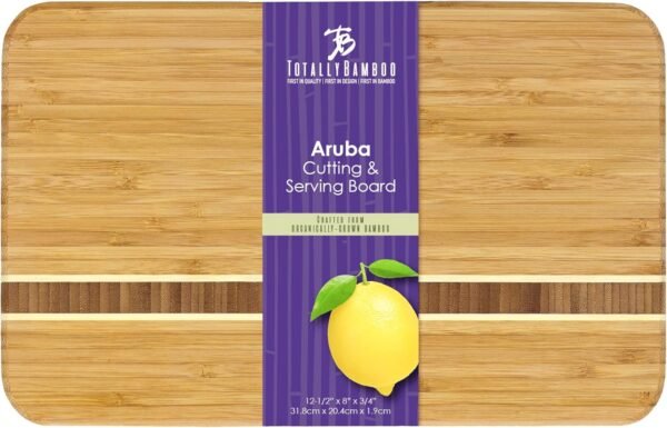 Totally Bamboo Aruba Bamboo Serving and Cutting Board, 12-1/2" x 8" - Image 5