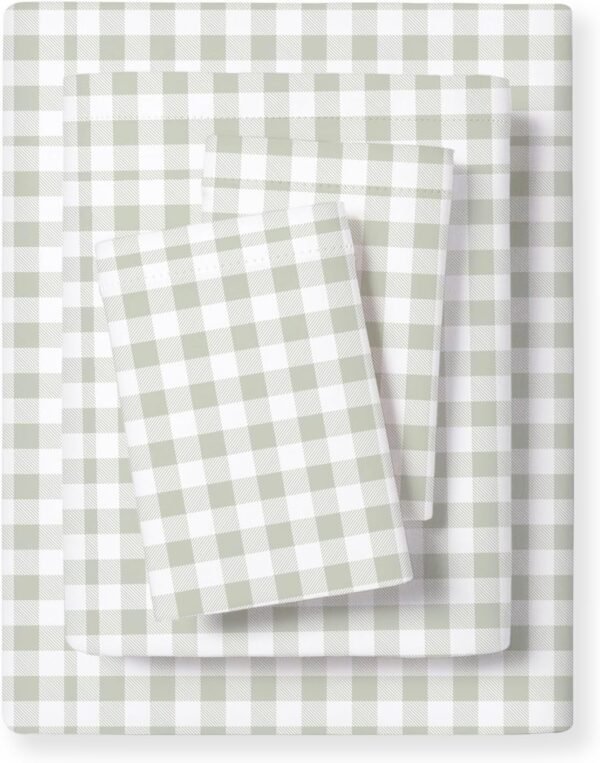 MakeMake Organics Organic Sheet Set Full (4 Piece) GOTS Certified Organic Cotton Sheets 300 TC Sateen Soft Fitted Sheet Flat Sheet Pillow Cases Toddler Kids (Full, Weaves)