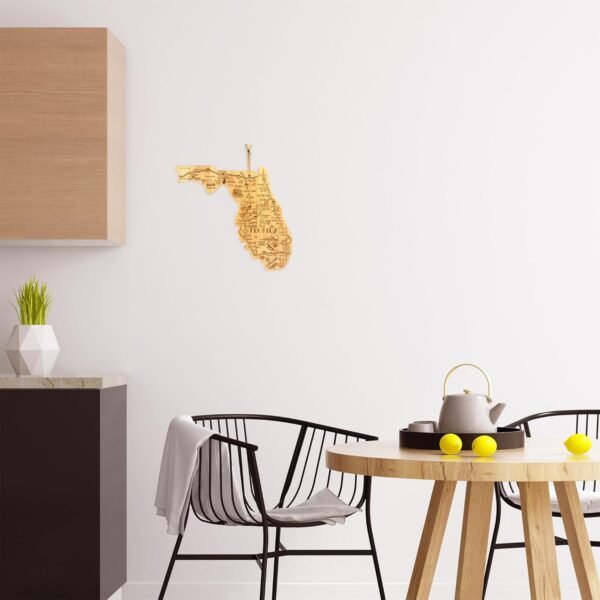 Totally Bamboo Destination Florida State Shaped Serving and Cutting Board, Includes Hang Tie for Wall Display - Image 3