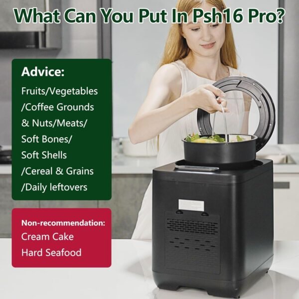 Composter | 3.8L Electric Compost Bin for Kitchen | Upgraded New Generation Blades Auto Food Cycle Compost Machine | Turn Food Waste and Scraps into Dry Compost Fertilizer for Plants - Image 9