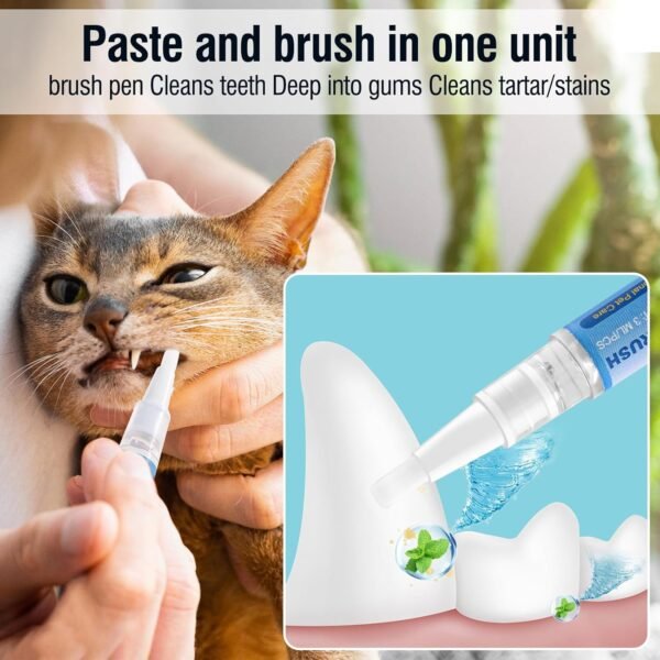 3PCS Pet Toothbrush Pen,Teeth Brightening Pen for Dog-Pet Dog/Cat Teeth Cleaning Pen for Dental Care,Dogs Cats Natural Plants Tartar Remover Tool - Image 4