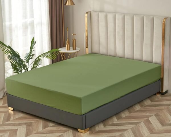 1PC Fitted Sheet| Organic Cotton| 1000 TC| | Twin XL Size (39"X80") with 20" INCH DEEP Pocket| Skin Friendly|Comfy & Very Soft| Wrinkle Free| Moss