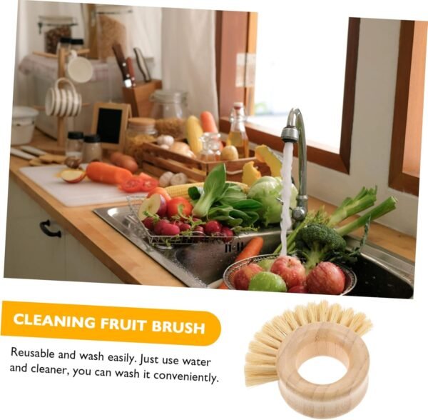 Natural Dish Brush with Fruit Handle Scrub Brush for Cleaning Dishes Vegetables and Kitchen - Image 2