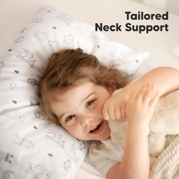 KeaBabies Toddler Pillow with Pillowcase, Jumbo 14X20 - Soft Organic Cotton Toddler Pillows for Sleeping - Machine Washable - Perfect for Travel, Toddler Bed Set (Keafriends) - Image 5