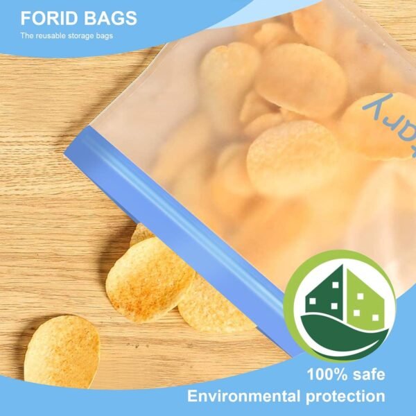 Dishwasher Safe Reusable Gallon Freezer Bags-7 Pack,Reusable Silicone Storage Bags BPA Free, Extra Thick Leakproof & Plastic Free Bags For Meat Fruit Vegetables - Image 4